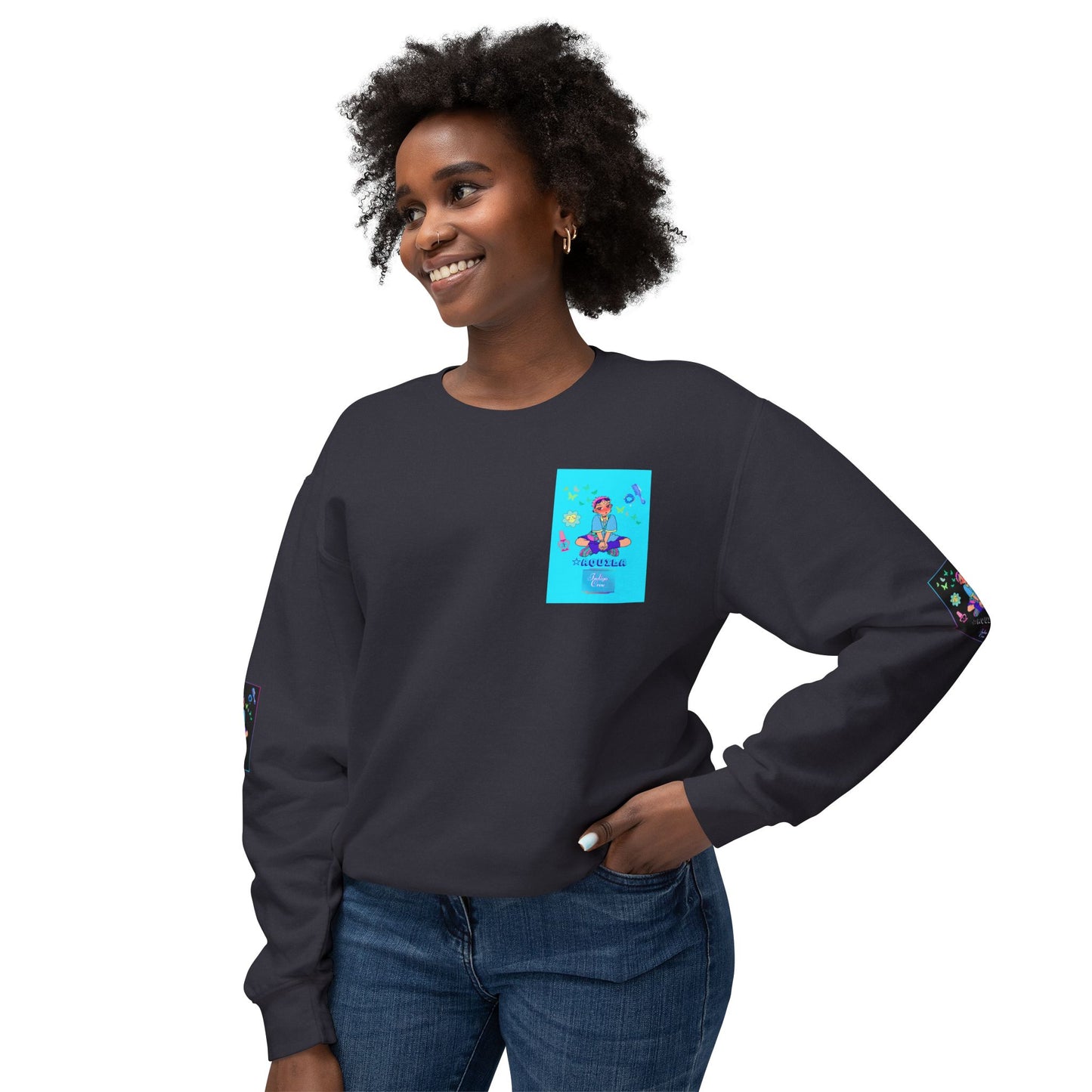 Indigo-Crew Aquila Unisex Lightweight Crewneck Sweatshirt
