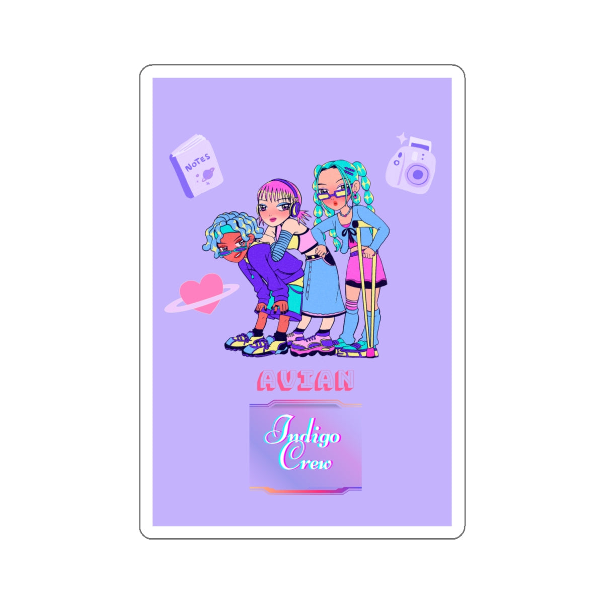 Indigo-Crew Avian Kiss-Cut Stickers