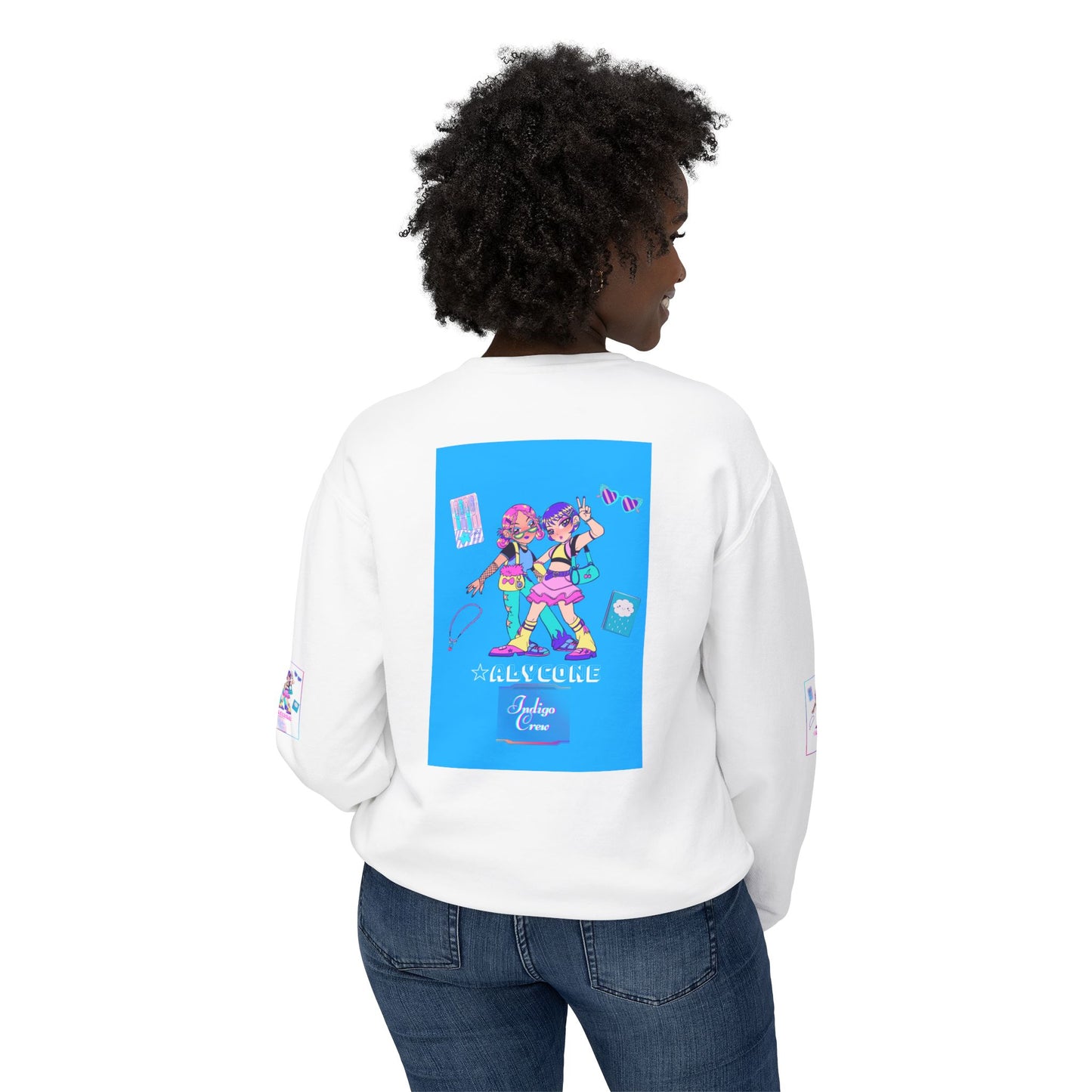 Indigo-Crew Alycone Unisex Lightweight Crewneck Sweatshirt